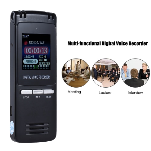 

SK-992 8GB Multi-functional Digital Audio Voice Recorder MP3 Player 1536Kbps Noise-deduction Auto Recording A-B Repeat Alarm