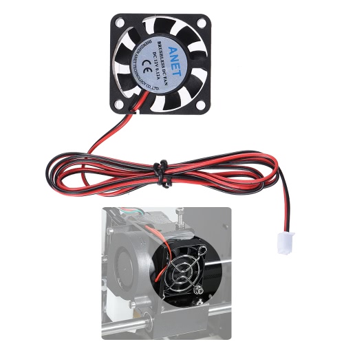 Anet 40 * 40 * 10 mm DC 12V brushless refroidisseur ventilateur de refroidissement 2 fils pour RepRap Prusa i3 DIY imprimante 3D