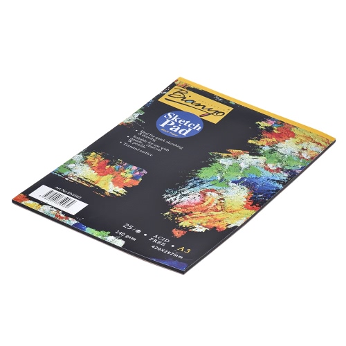 

25 Sheets A3 Black Sketch Notepad Cardboard Paper Book Notebook for Painting Drawing Graffiti Diary Creative Gift for Children