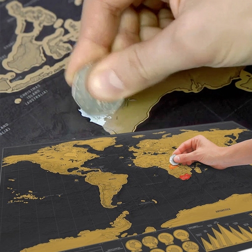 

Scratch Off World Travel Map Big Size With Cylinder Packing