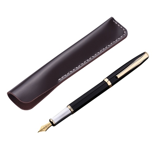 

Handmade Leather Pen Case Fountain Sleeve Bag Vintage Pouch for Single Pen Stylus Ballpoint 6.3 * 1.2''