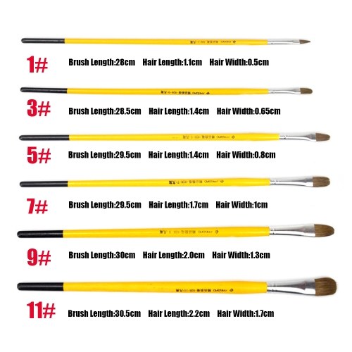 

6Pcs Oil Painting Brushes Set Wooden Handle Art Gouache Watercolor Pens Different Size