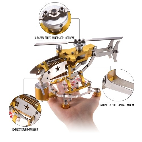 

Vacuum Stirling Engine Generator Model 300-1000RPM Transport Helicopter Design Stirling Engine Motor Kit Science Metal Toy Decor Collection