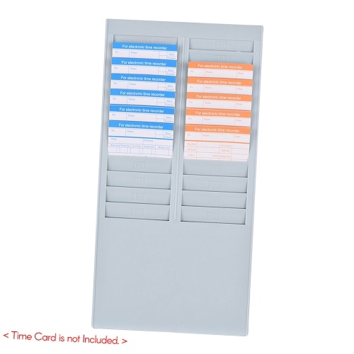 Bisofice Time Card Rack Wall Mount Holder 24 Pocket Slot for Attendance Recorder Punch Time Office 