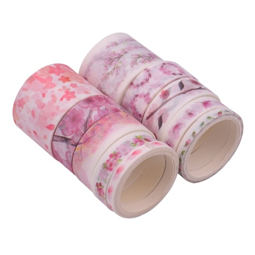 Washi Japanese Paper Tapes Scrapbooking Tape Rolls Colorful Design 10pcs/set