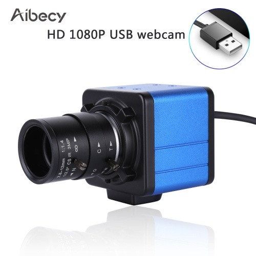 Aibecy 1080P HD Camera Computer Camera Webcam 2 Megapixels 5X Optical Zoom 155 Degree Wide Viewing Manual Focus Auto Exposure Compensation with Microphone USB Plug & Play for Video Conference Online Teaching Chatting Live Webcasting 