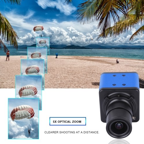 Aibecy 1080P HD Camera Computer Camera Webcam 2 Megapixels 5X Optical Zoom 155 Degree Wide Viewing Manual Focus Auto Exposure Compensation with Microphone USB Plug & Play for Video Conference Online Teaching Chatting Live Webcasting 