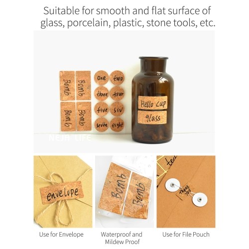 

3 Sheets High Viscosity Wood Stickers Self-Adhesive Label Sticker
