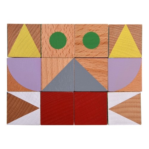 

iQ HOUSE 12-Piece Cube Geometry Building Block Wooden