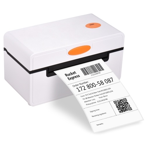 Desktop Thermal Label Printer CC420 for 4x6 Shipping Package All in One Label Maker 180mm/s High Speed USB Connection Thermal Sticker Printer Max.110mm Paper Width Compatible with Amazon UPS Ebay Shopify FedEx Labeling Barcode Express Label Printing Postage Mailing Labeling