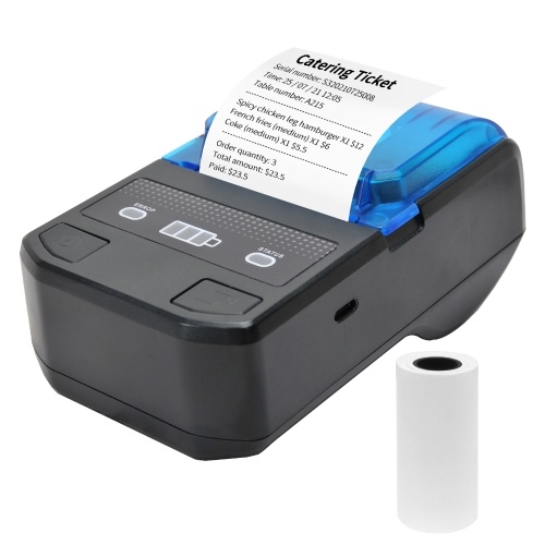 

Portable 58mm Thermal Receipt Printer Wireless BT Mini Bill Ticket POS Mobile Printer with Rechargeable Battery Support ESC/POS Compatible with Android iOS Windows for Restaurant Supermarket Retail Clothing Office Small Business