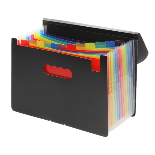 

Expanding File Folder 13 Pocket File Organizer Rainbow Color Accordion Folders with Expandable Cover Blank Labels Portable A4 Letter Size File Box Desktop Document Storage for Business Study Home