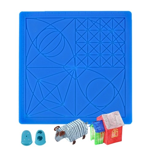 

3D Printing Pen Mat Food Grade Silicon Pad Multi Purpose Soft Silicone 3D Drawing Templates Copy Board with 2PCS Fingerstalls