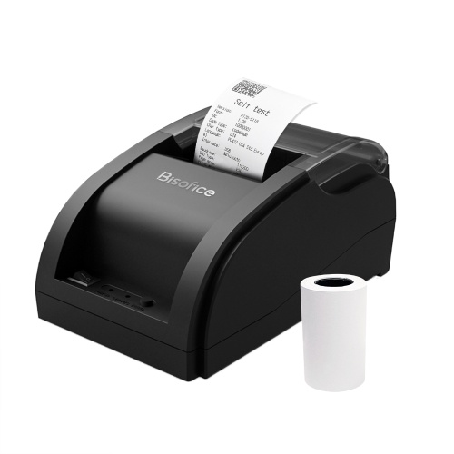 Bisofice Desktop 58mm Thermal Receipt Printe Wired Barcode Printer USB Connection