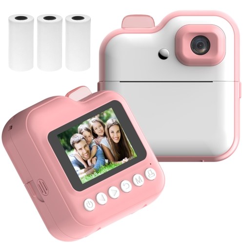

Kids Camera Instant Thermal Printer 2.4 Inch Screen Photo Printer 48MP Rear Camera with RGB Light Support Timer Shooting Video Recording Thermal Inkless Printing with 3 Rolls White Print Paper