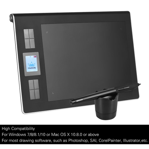 

HUION DWH69 Portable Wireless/ Wired Drawing Graphics Tablet Pad 9" * 6" Active Area Built-in Li-ion Battery with USB Receiver Rechargeable Digital Pen for Windows Mac PC