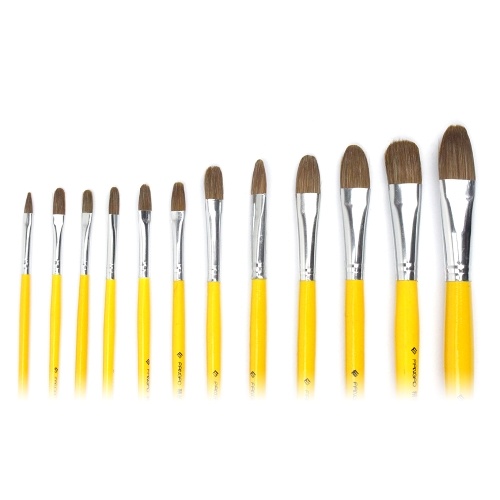 

6Pcs Oil Painting Brushes Set Wooden Handle Art Gouache Watercolor Pens Different Size