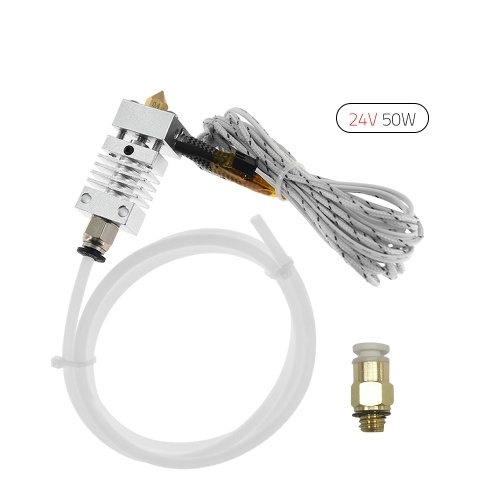 

Aibecy Metal Hotend Экструдер Комплект кабелей с латунной насадкой 0,4 мм Алюминиевый нагревательный блок Термобарьер Теплоотражатель Тефлоновая трубка 1,75 мм Размер нити для 3D-принтера CR-10