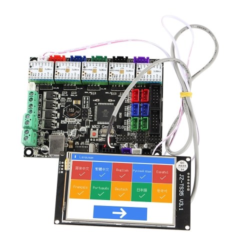 3D-Druckerzubehör 3,5-Zoll-Farb-WiFi-Touchscreen mit Motherboard MKS GEN L und Treiberunterstützung für TMC2209 V2.0 9 Sprachen