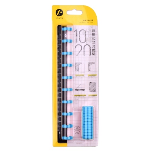 KW-trio Disc Binding Ring 20mm Ring Diameter 8-Holes Ruler Fixture Accessories DIY T Mushroom Hole Loose Leaf A5 Notebook Notepad Binder for Travel Office Home School Students