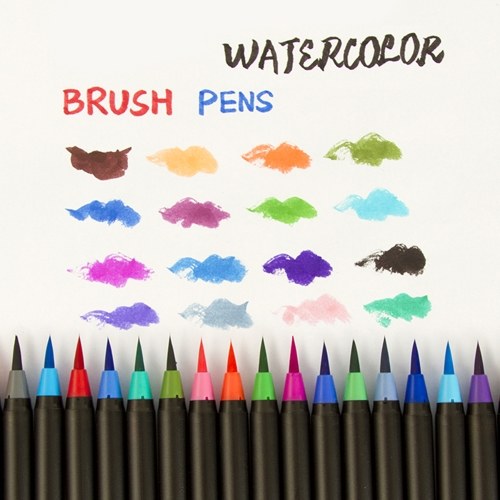 

12 Vibrant Watercolor Brush Pens with Soft Flexible Brush Tips Artists Painting Markers Water Soluble Ink Refillable Water Blending Brush for Adult Children Painting Drawing Coloring Calligraphy