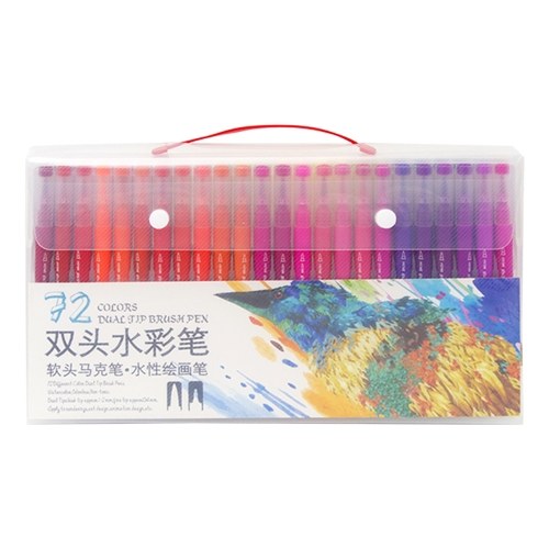 

Bright Colors Dual Tip Brush Pens Set 0.4mm Fineliner & Brush Tip Watercolor Art Markers Color Pens Supplies for Children Adults Journaling Drawing Sketching Coloring Calligraphy Writing