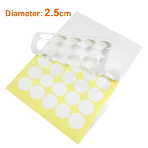 

20 Sheets Round Sticker Paper Blank White Adhesive Labels