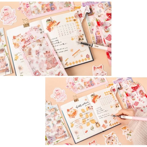 

Cute Pet Stickers Self-Adhesive Decoration Sticker 4 Sheets/Pack