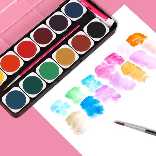 

24 Colors Solid Watercolor Paint Pigment Drawing Painting Set