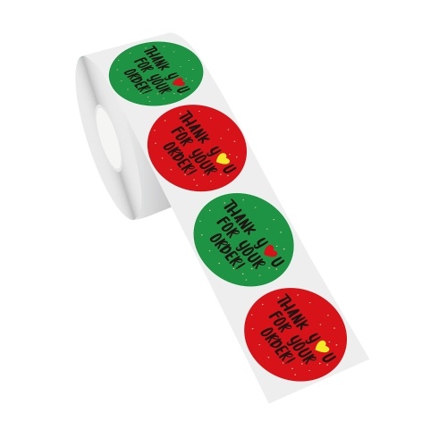 1.5 Inch Thank You Sticker Decorative Sticker 500 Sheets/Roll