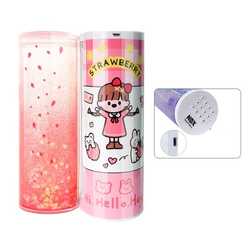 

NBX Password Lock Pencil Case Quicksand Cute Cartoon Pattern Pen Holder Multifunctional Large Capacity Stationery Storage Box with Mirror Calculator Dry Erase Marker for School Teen Boys Girls Students