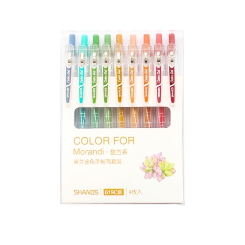 

9pcs Simple Fashion Gel Ink Pen Colored Pens 0.5mm Fine Tip for Writing Drawing Graffiti School Office Supplies