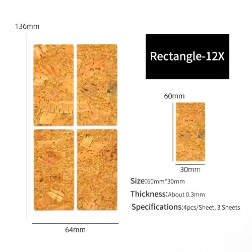 

3 Sheets High Viscosity Wood Stickers Self-Adhesive Label Sticker