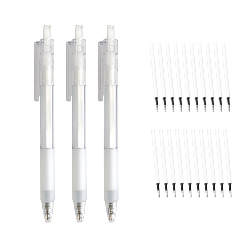 

6pcs Refillable & Retractable Gel Ink Pens 0.5mm Black Ink Gel Pen for Office School Students Adults