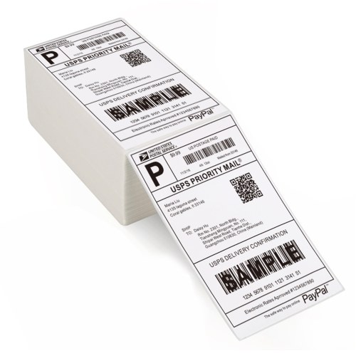 

Thermal Shipping Labels Roll Shipping Package Thermal Printer All-Purpose Label Paper Sticker Self-adhesive Waterproof Oil-Proof Anti-scratch Suitable for Zebra Amazon UPS Ebay Shopify FedEx Labeling Barcode Express 100x100 4x4in 500PCS