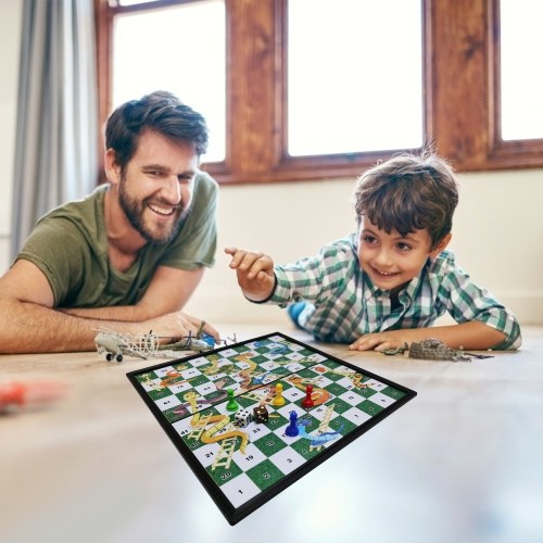 Portable Magnetic Ludo Board Games Classic Snakes and Ladders Folding Chess Game Entertainment Educational Gift for Children Students Adults Family Home School Travel