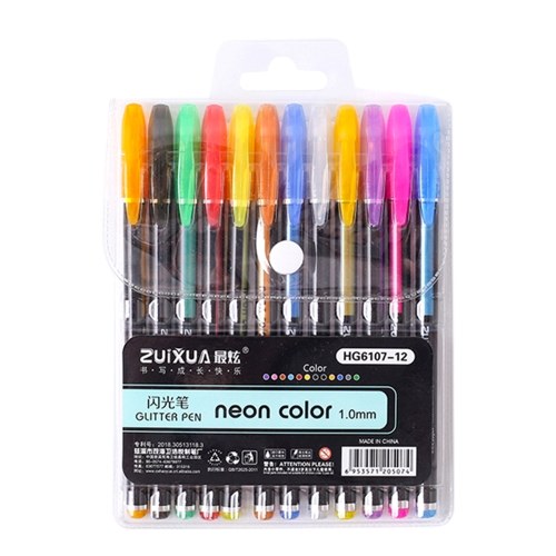 

12 Colors (No Duplicates) G-el Pens Set Kit 1mm Pen L-ead for Drawing A-dult Coloring Books Art Markers