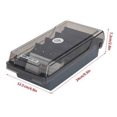 JIELISI Name Card Box Business Card Holder For Desk With Dividers And Index Tabs For Men And Wowen(500 Cards Capacity) 