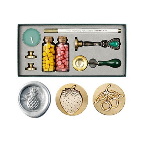 

Retro Wax Seal Kit Sealing Wax Beads Wax Melting Spoon Wax Seal Stamp Candle Replaceable Copper Head Metallic Pen for Envelopes Letter Cards Wedding Invitations Packaging Gift Sealing Decoration Arts & Crafts