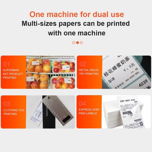 

Desktop Thermal Label Printer for 4x6'' Shipping Package Label Printing All in One Label Maker Wired USB+LAN Connection