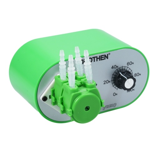 GROTHEN G1028-2 Peristaltic Pump 7ml/min-57ml/min Adjustable Flow Rate Food Grade Platinum Vulcanized Silicone Tube 2mmx4mm for DIY Aquarium Lab Chemical Analysis Dosing Additives - with Adapter 100-240V 
