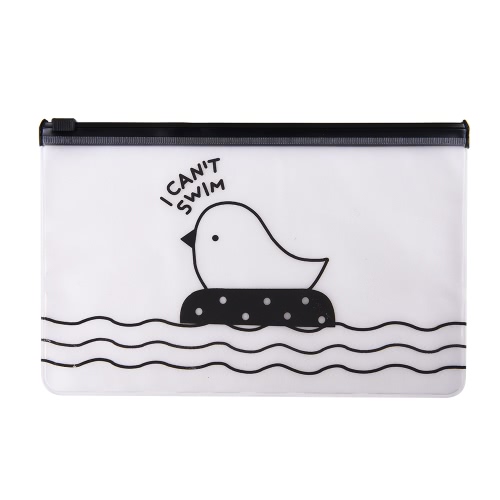 

Cute Chicken Transparent Pencil Bag Envelop Cosmetic Bag PVC for Students Girls Women School Stationery