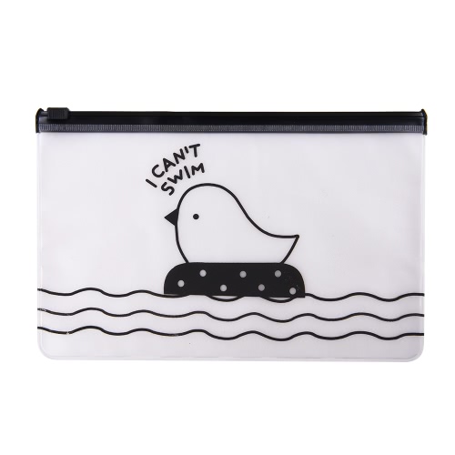 Cute Chicken Transparent Pencil Bag Envelop Cosmetic Bag PVC for Students Girls Women School Stationery