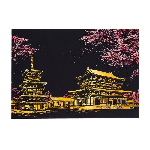 

Magic Scratch Art Paper Colorful City Famous Spots Nightscape Pattern