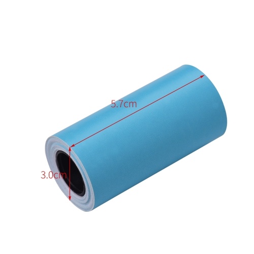 

Printable Color Sticker Paper Roll Direct Thermal Paper with Self-adhesive 57*30mm(2.17*1.18in) for PeriPage A6 Pocket Thermal Printer for PAPERANG P1/P2 Mini Photo Printer, 1 Roll