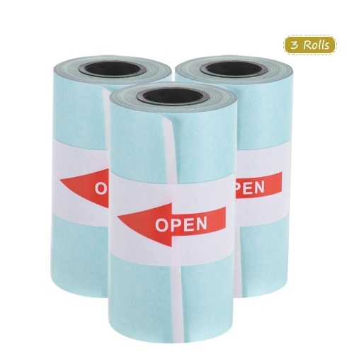 

Printable Color Sticker Paper Roll Direct Thermal Paper with Self-adhesive 57*30mm(2.17*1.18in) for PeriPage A6 Pocket Thermal Printer for PAPERANG P1/P2 Mini Photo Printer, 1 Roll