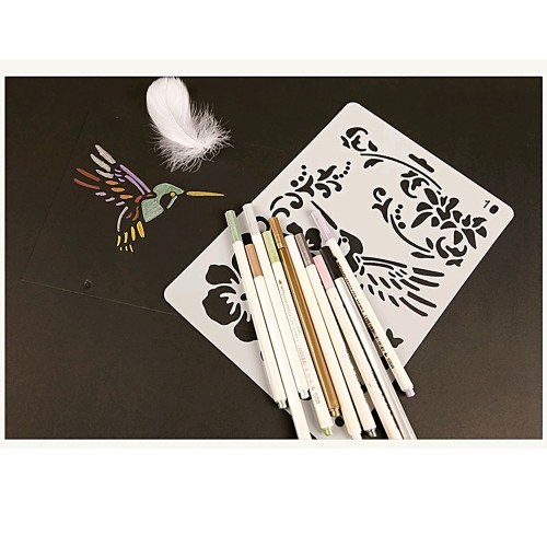 

Multi-functional Drawing Stencils Hollow Out Design PP Plastic Templates