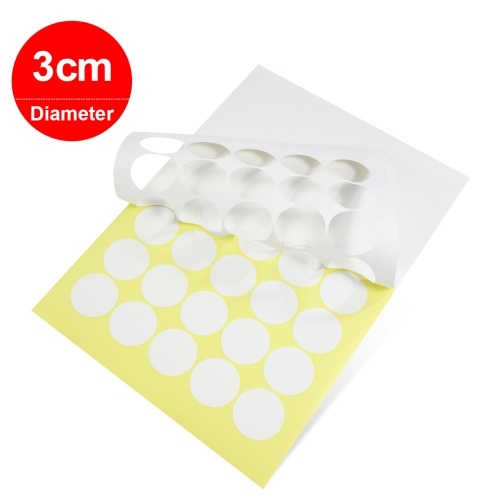 

20 Sheets Round Sticker Paper Blank White Adhesive Labels