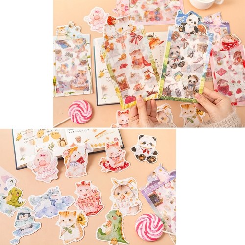 

Cute Pet Stickers Self-Adhesive Decoration Sticker 4 Sheets/Pack