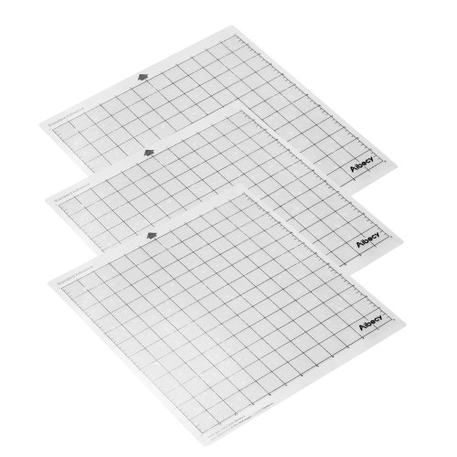 3PCS Aibecy Cutting Machine Special Pad 12 Inch Measuring Grid Replacement Translucent PP Material Adhesive Mat With Clear Film Cover for Silhouette Cameo Plotter Machine 3PCS